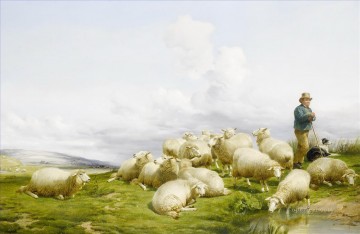 Thomas Sidney Cooper Berger avec Chèvre Mouton Berger 1868 Peinture à l'huile